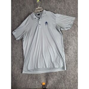 Dunning‎ Golf Polo Shirt Striped 29 Masters Classic Logo Men Sz XL Graphic Print